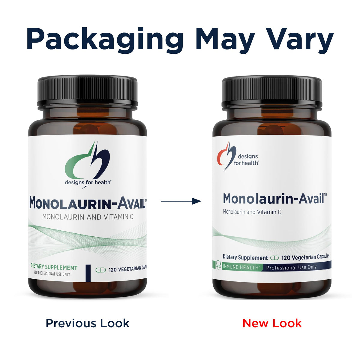 Back label of Designs for Health Monolaurin-Avail bottle