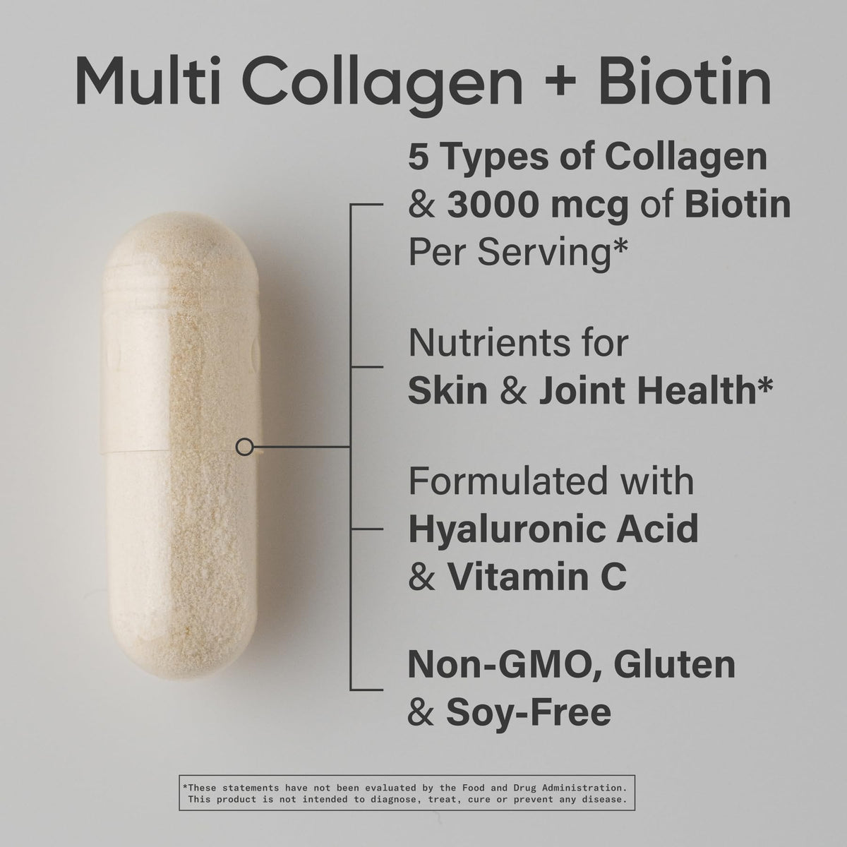 Back packaging of Sports Research Collagène Peptides with Biotine
