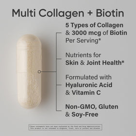 Back packaging of Sports Research Collagène Peptides with Biotine