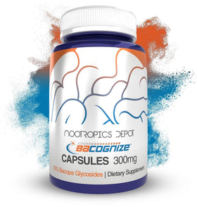 Bacopa Monnieri 300mg Nootropics Depot capsules, vue de face