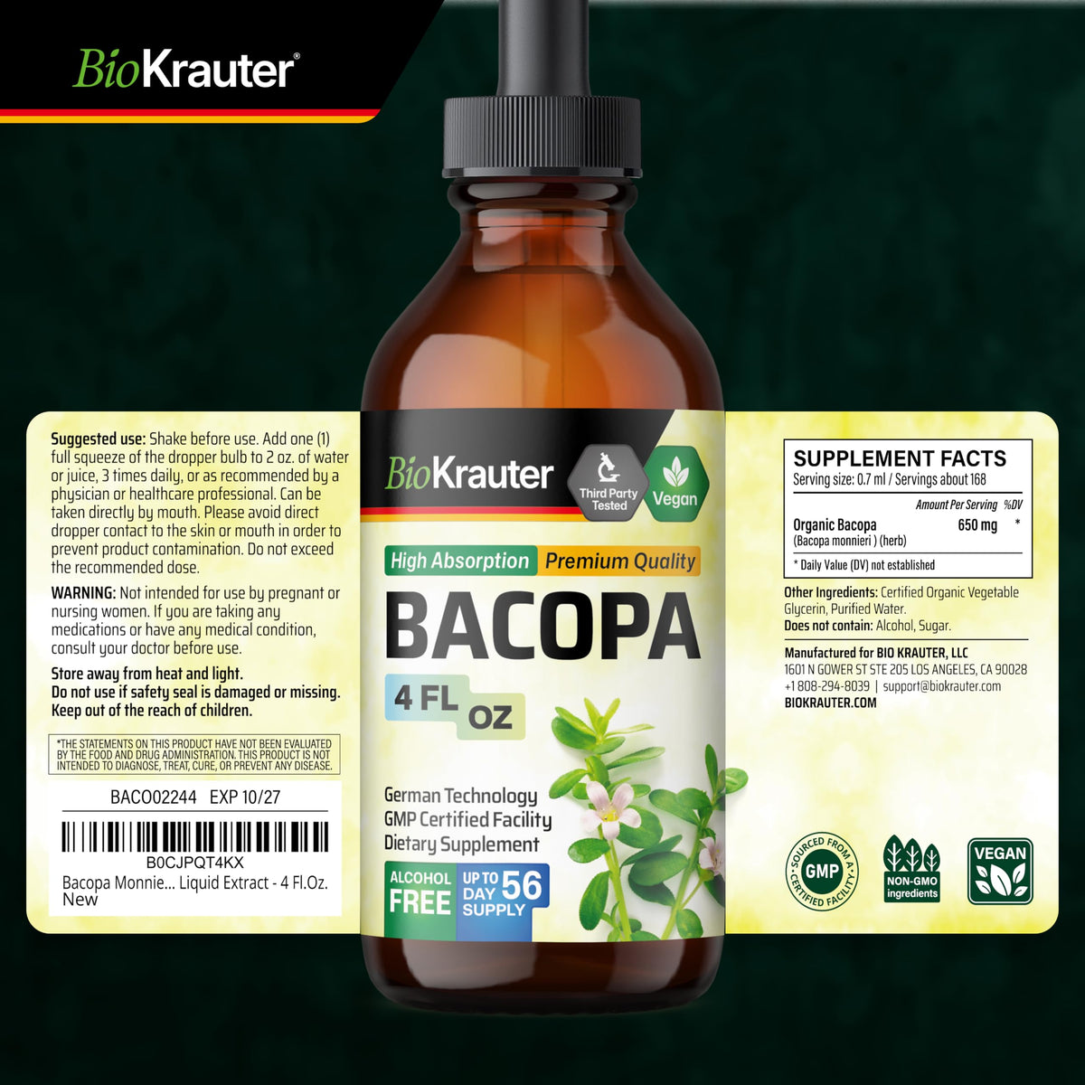 Bacopa Monnieri BIO KRAUTER avec des fruits frais