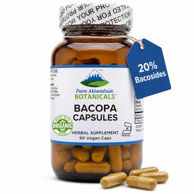 Bacopa Monnieri Capsules Pure Mountain Botanicals vue de face