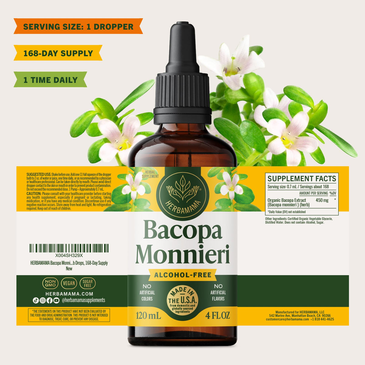 Bacopa Monnieri HERBAMAMA en lifestyle sur une table
