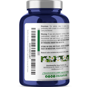 Bacopa Monnieri NusaPure 1000mg comprimés à l'intérieur de la bouteille