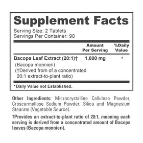 Bacopa Monnieri NusaPure 1000mg dans une main avec un fond naturel