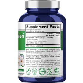 Bacopa Monnieri NusaPure 1000mg vue latérale montrant les comprimés