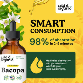 Bacopa Monnieri Wild & Organic avec une cuillère doseuse à côté