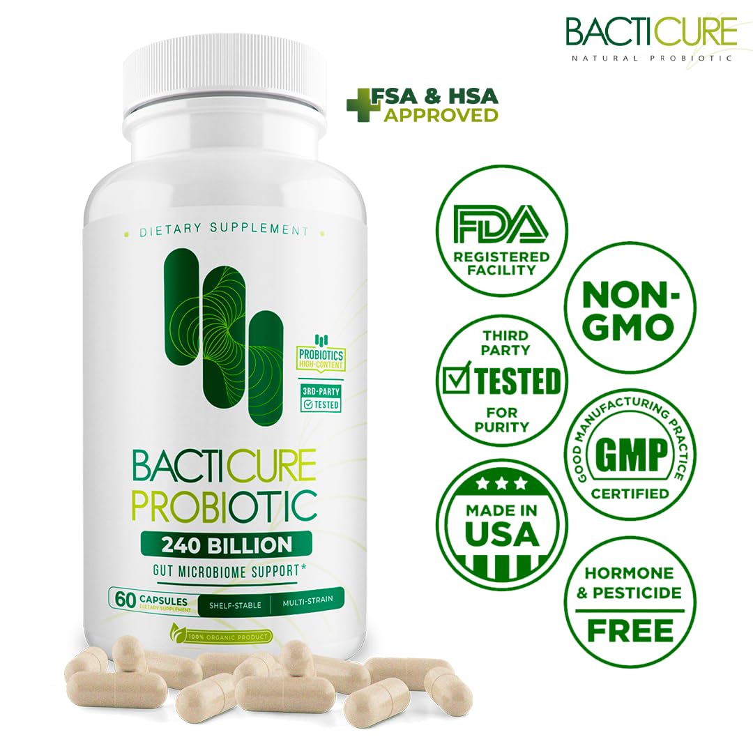 BACTERIUM PLUS Probiotique 120 Capsules ouvertes avec capsules visibles