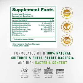 BACTICURE Bacterium Plus capsules végétariennes avec étiquette