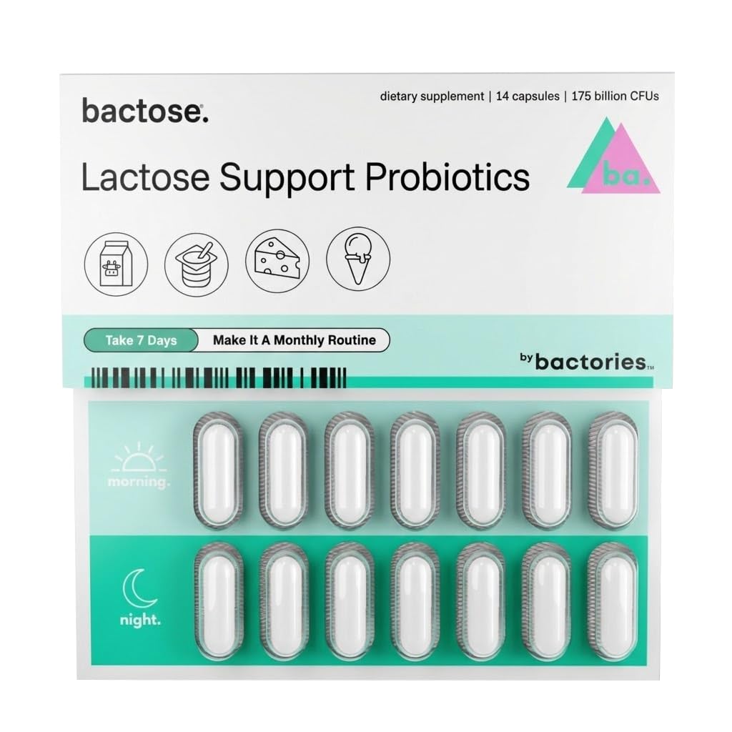 BACTOSE 7-Day Probiotiques Lactose Support 14 Capsules - vue avant