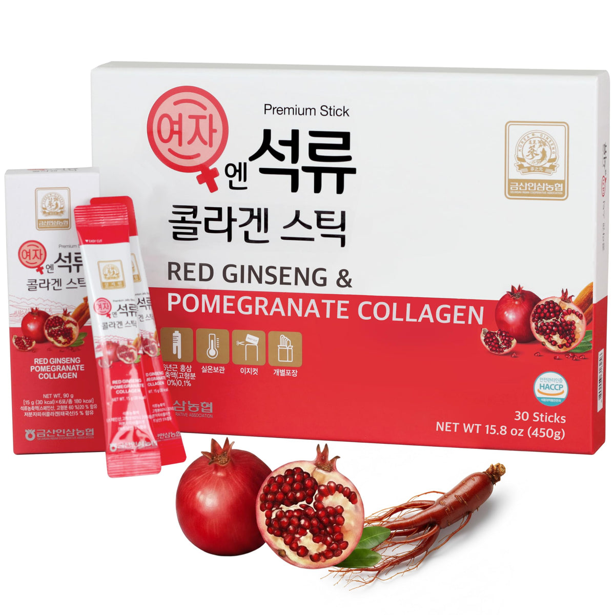 Baekje Pomegranate Collagen Jelly Stick packaging front view