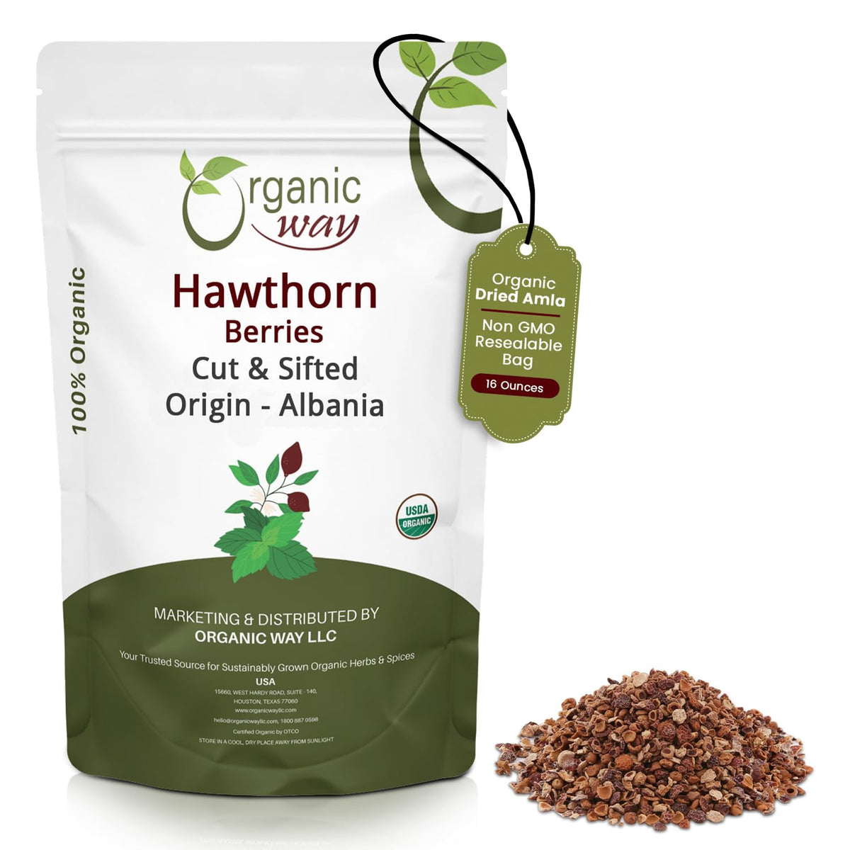 Baies d'Aubépine Coupées et Tamisées Organic Way, vue de face