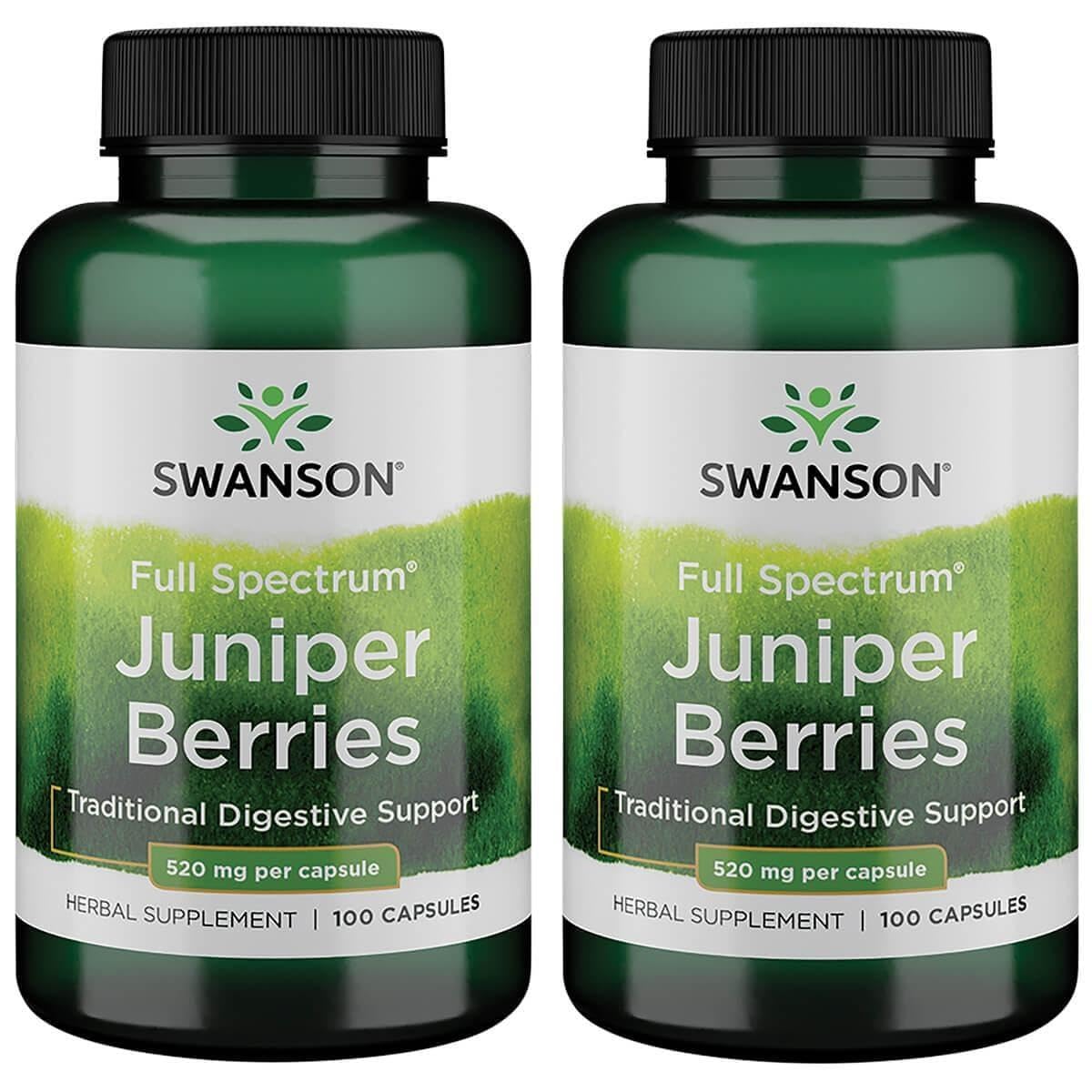 Baies de genévrier Swanson 520 mg, 100 capsules, emballage avant
