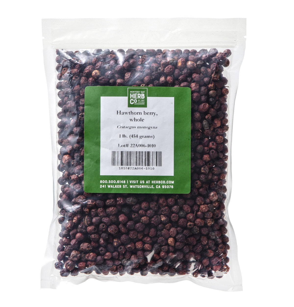 Baies de Hawthorn entières MONTEREY BAY HERB CO en sachet de 522g