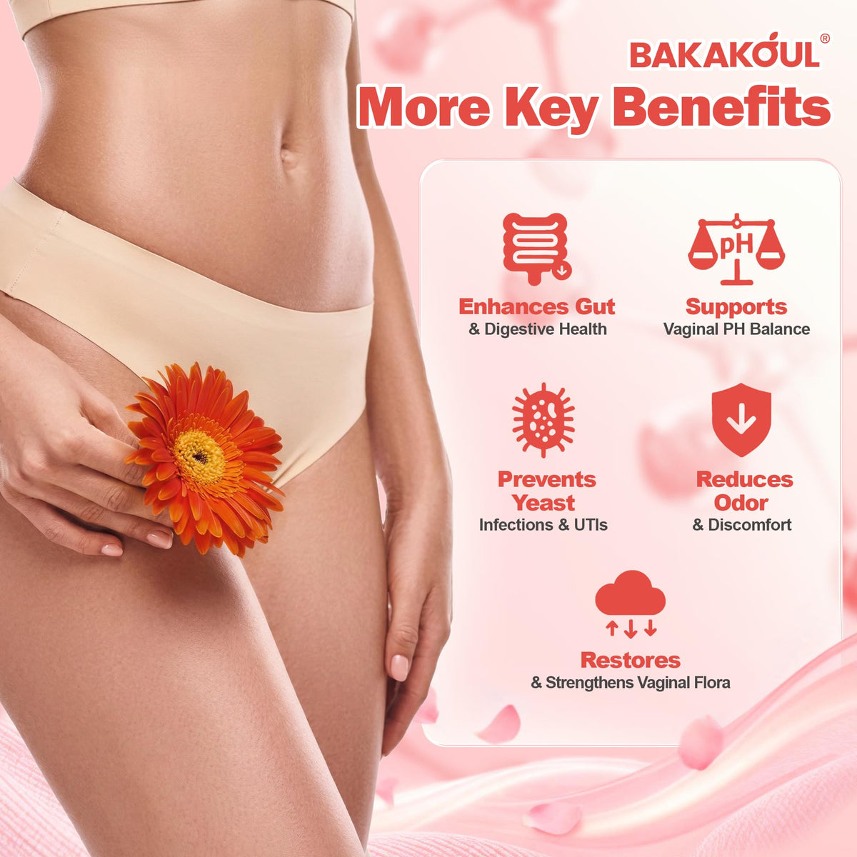 BAKAKOUL Gummies Équilibre Féminin gummies avec une fraise fraîche