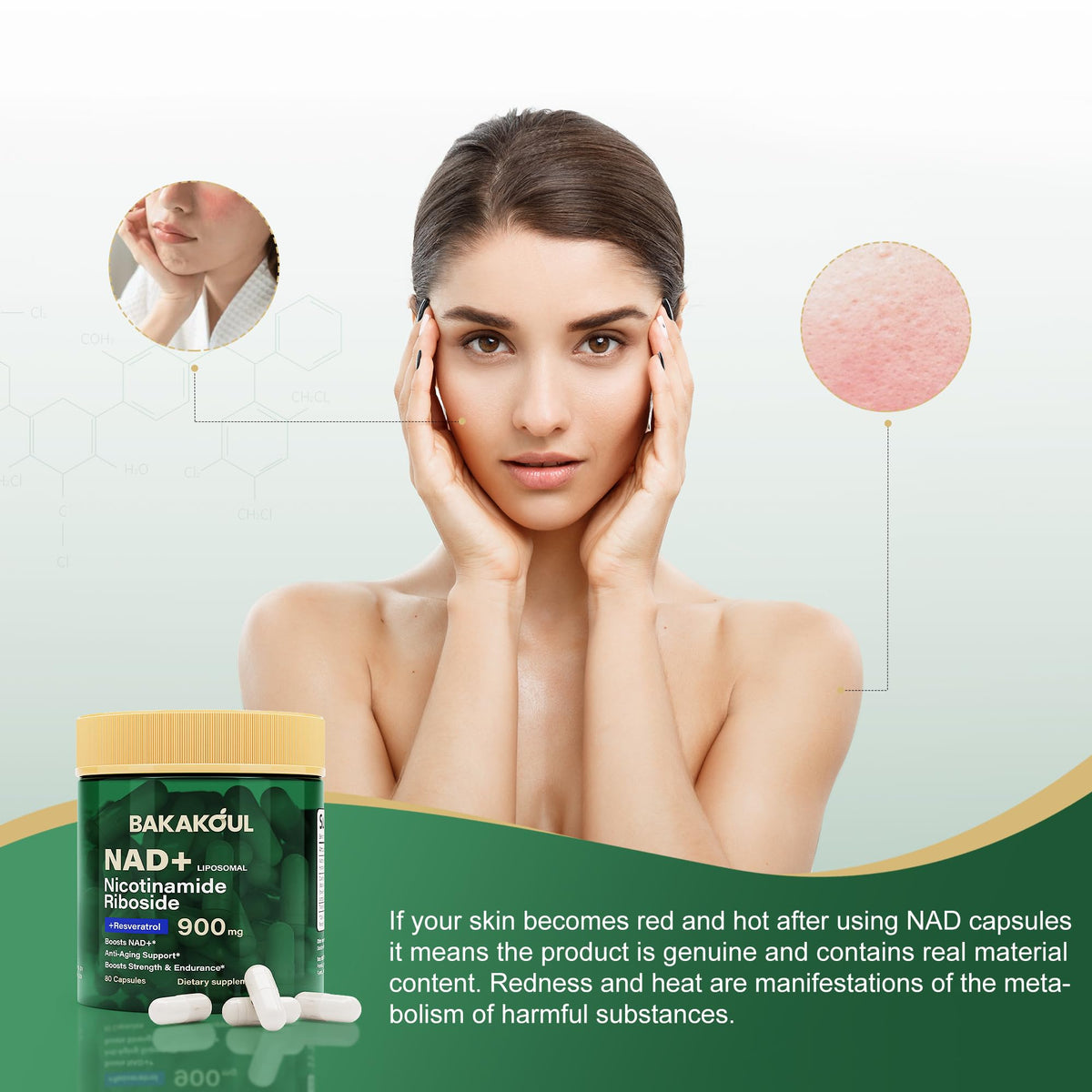 BAKAKOUL NAD+ Complément Alimentaire 900mg nutrition facts