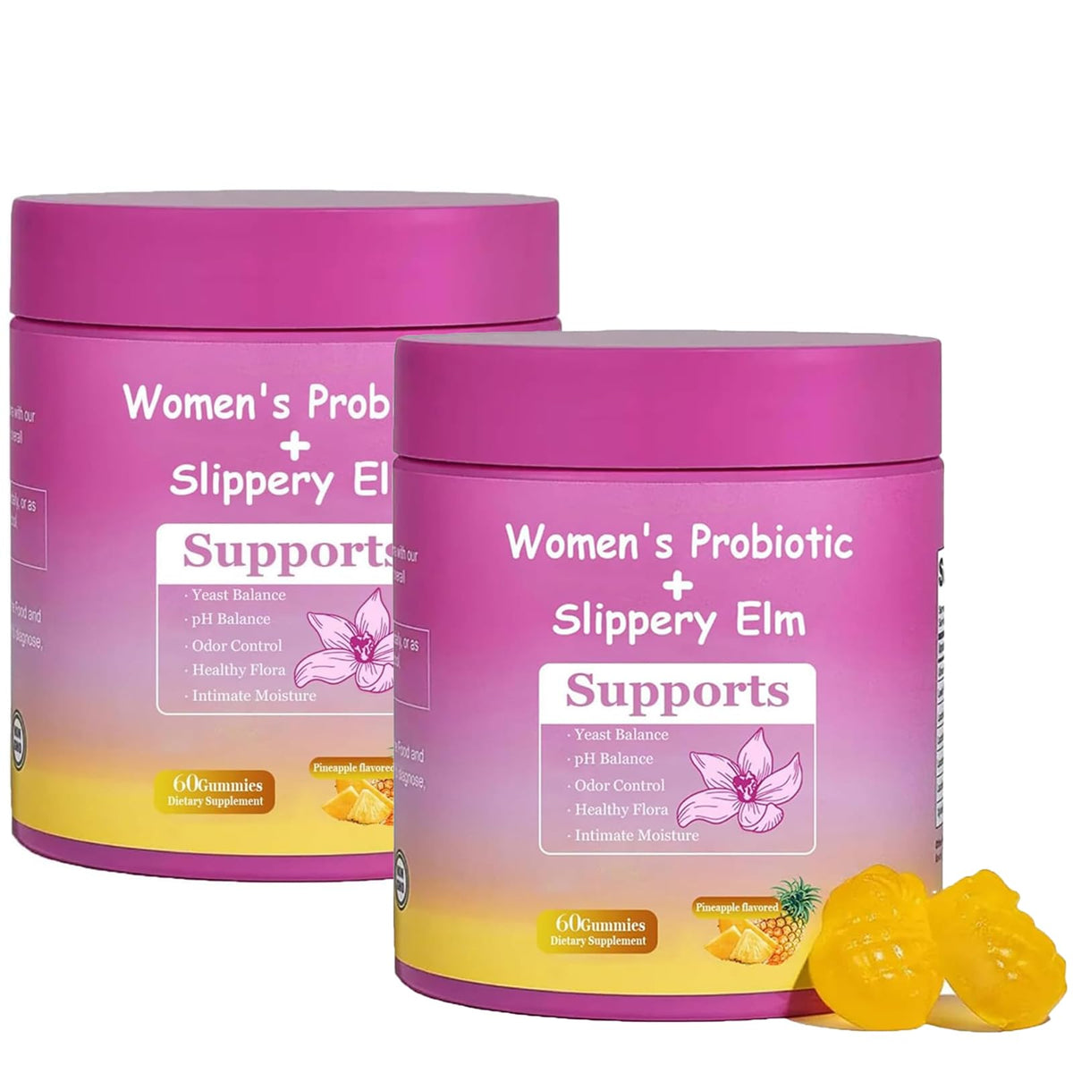 BAKONG Gummies Probiotiques Féminins Ananas flacon avant