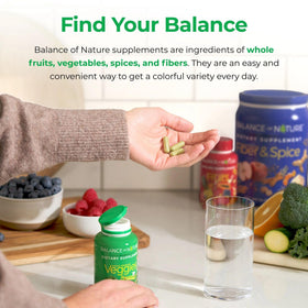Balance of Nature Complément Alimentaire Superfood Veggies, présentation des légumes en poudre