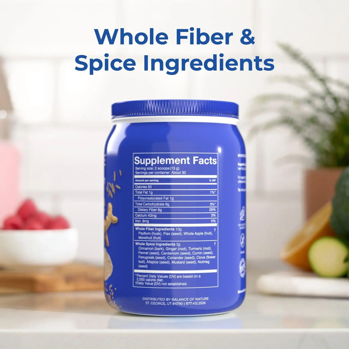 Balance of Nature Fiber & Spice - cuillère avec le mélange de poudre