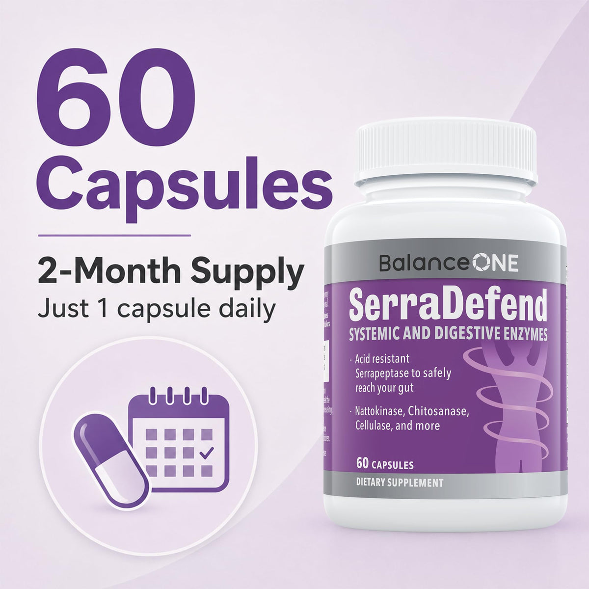 Balance ONE Biofilm Disruptor capsules avec un verre d'eau