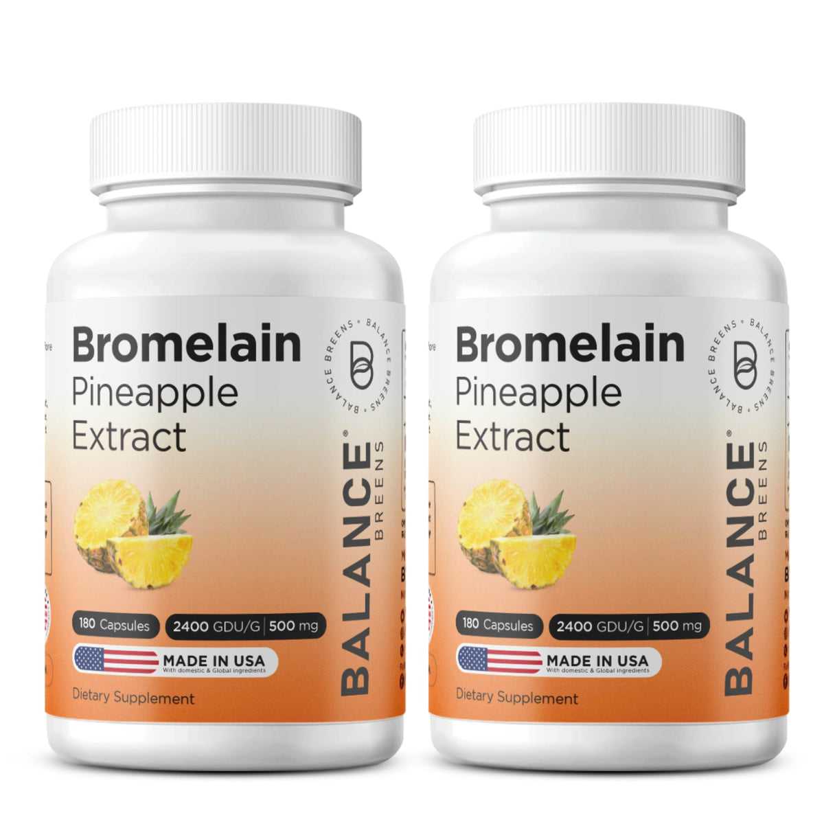 Balancebreens Bromélaïne 500mg 180 capsules végétales, vue de face