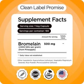 Balancebreens Bromélaïne 500mg, capsules à côté d'un verre d'eau