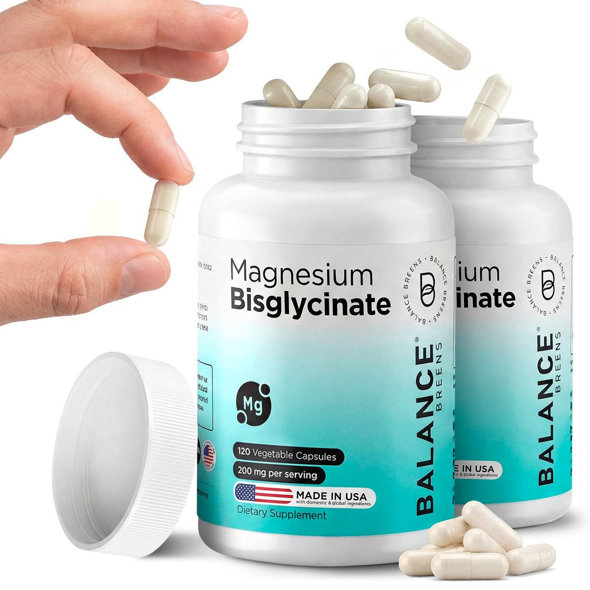 Balancebreens Magnésium Glycinate 200mg capsules vues de face