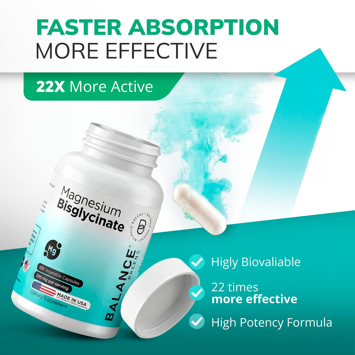 Balancebreens Magnésium Glycinate 200mg sur une table