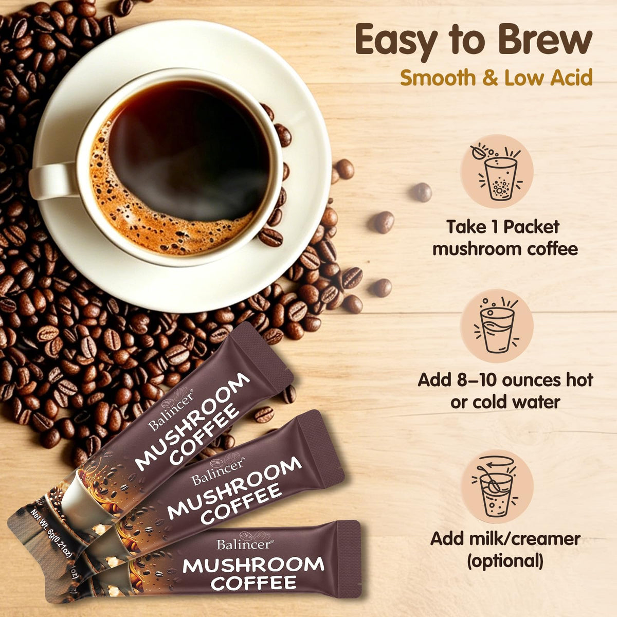 Balincer Café Champignon sachets avec ingrédients naturels