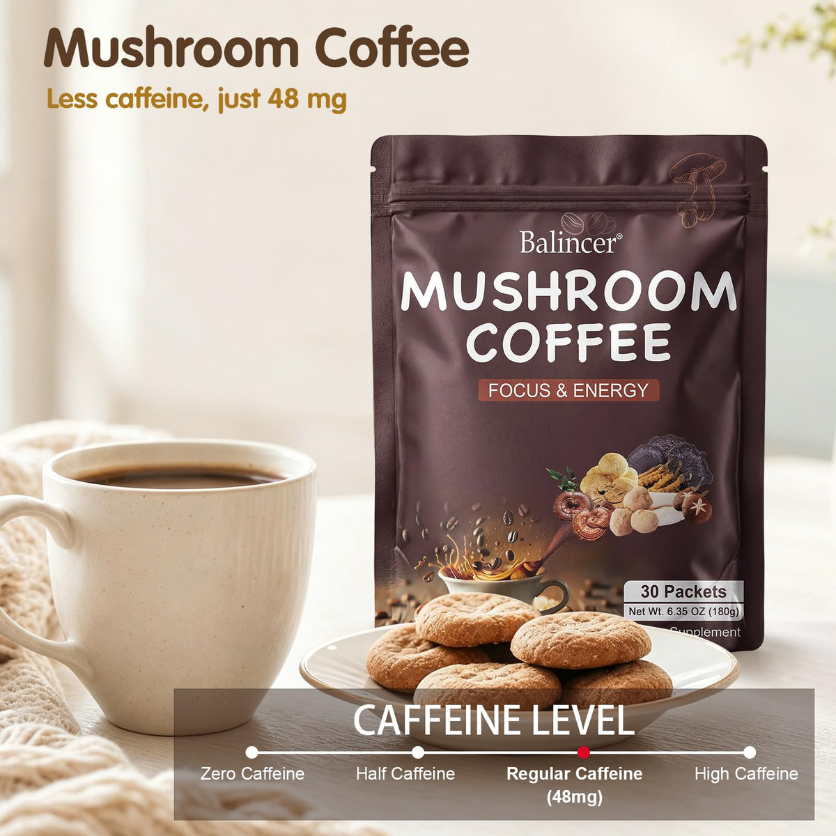Balincer Café Champignon sachets avec tasse de café