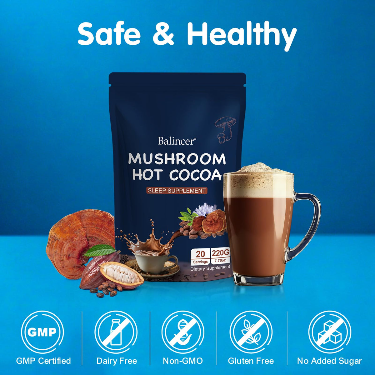 Balincer Chocolat Chaud aux Champignons 231g - étiquette nutritionnelle