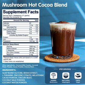 Balincer Chocolat Chaud aux Champignons 231g - ingrédients sur l'emballage