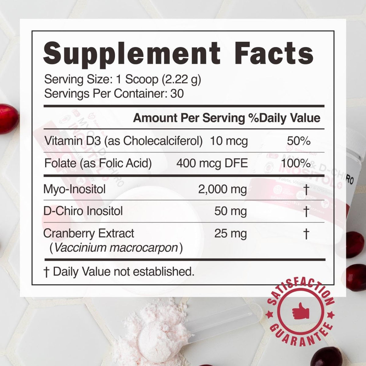 BallBuff Myo-Inositol et D-Chiro Inositol sur une cuillère à mesurer