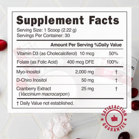 BallBuff Myo-Inositol et D-Chiro Inositol sur une cuillère à mesurer