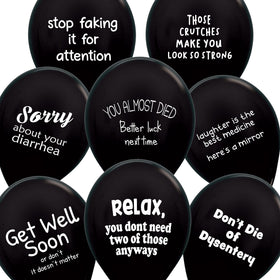 Ballons drôles ROFLmart noirs avec messages humoristiques