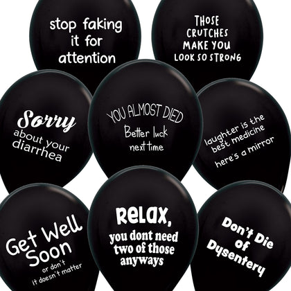 Ballons drôles ROFLmart noirs avec messages humoristiques