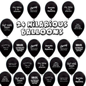 Ballons ROFLmart décorant une chambre d'hôpital