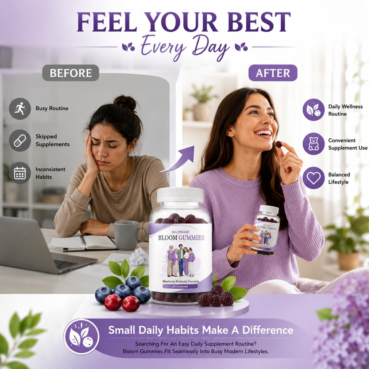 Balmbare Bloom Gummies gummies avec des baies fraîches
