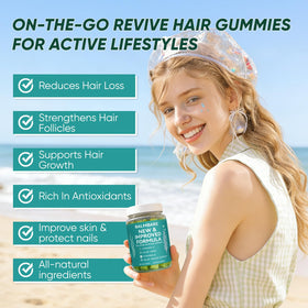 BALMBARE REVIVE GUMMIES gummies avec une main tenant un comprimé