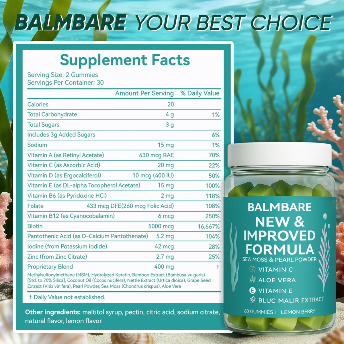 BALMBARE REVIVE GUMMIES gummies sur une table en bois