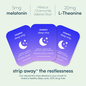 Bande de sommeil ZENERGY montrant la texture et le goût