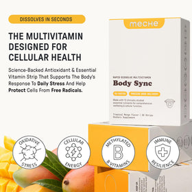 Bande multivitaminée Meche Body Sync™ sur fond blanc