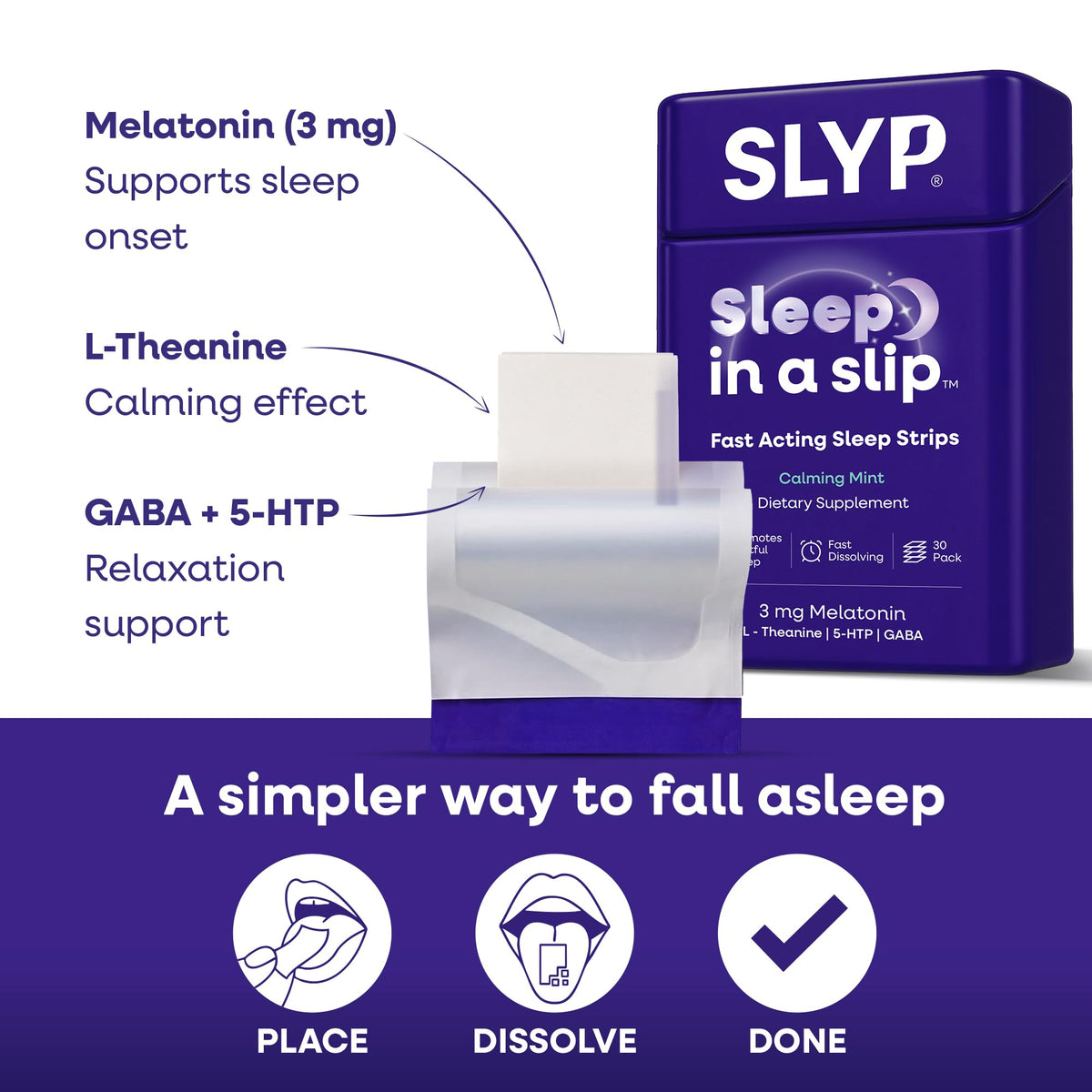Bandelette Slyp au menthol fondant sur la langue
