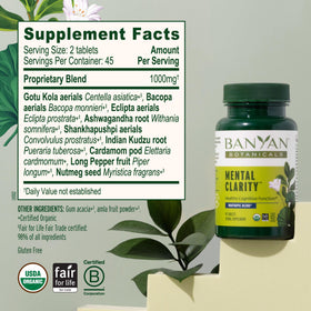 Banyan Botanicals Clarté Mentale comprimés avec des herbes