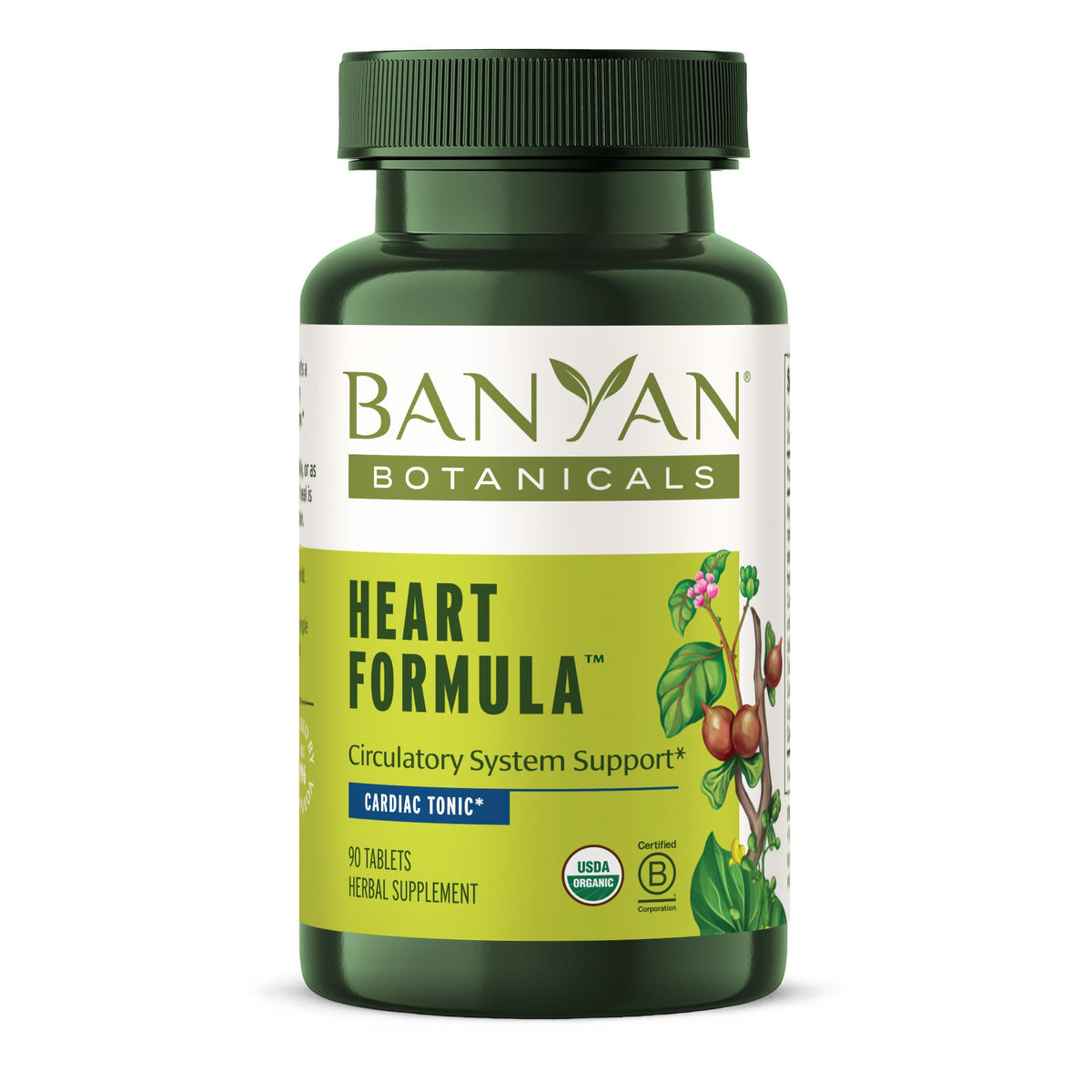 Banyan Botanicals Formule Cardiaque Bio 90 comprimés, vue de face