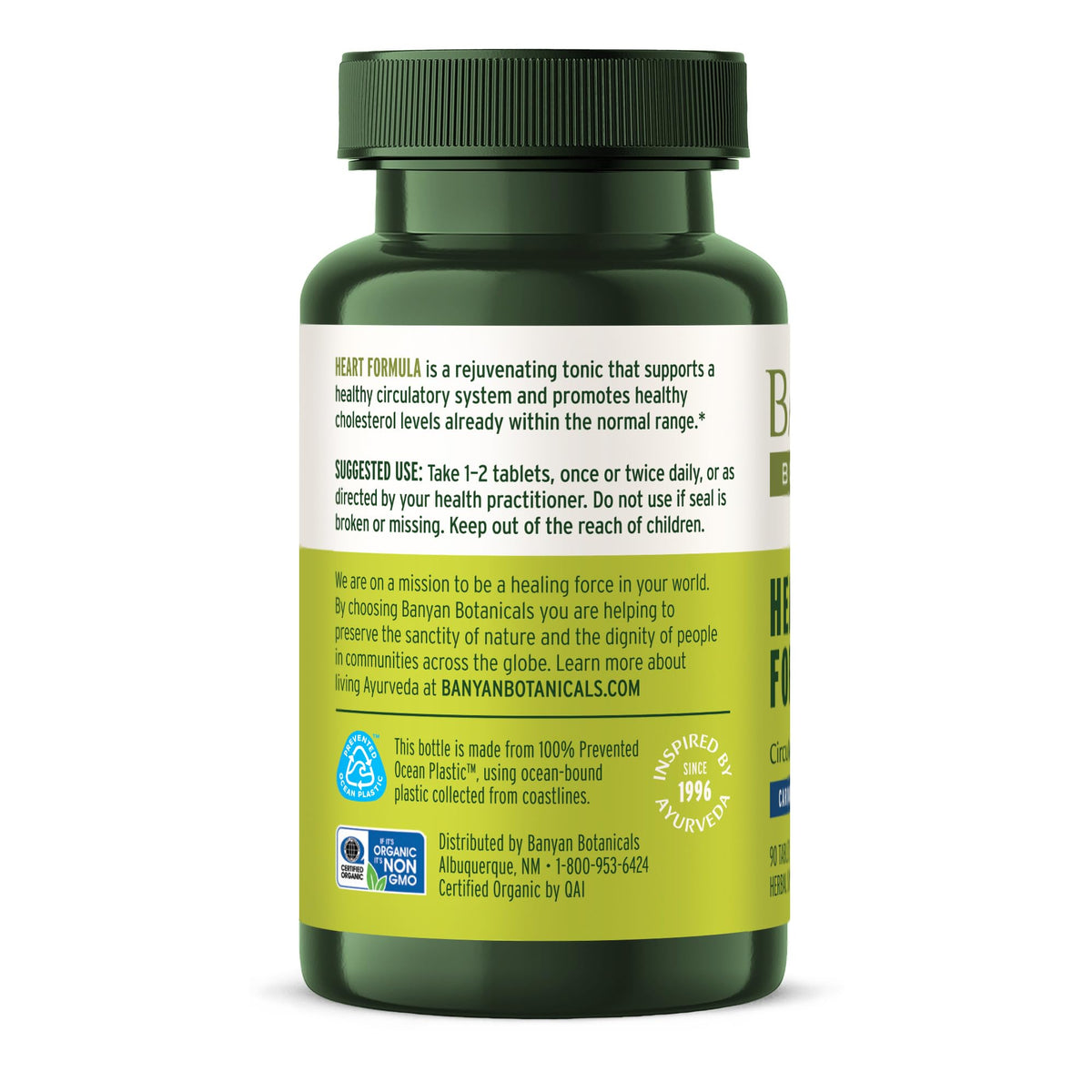 Banyan Botanicals Formule Cardiaque Bio, comprimés sur fond naturel
