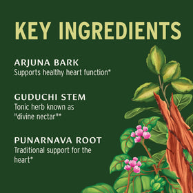 Banyan Botanicals Formule Cardiaque Bio, comprimés sur une table