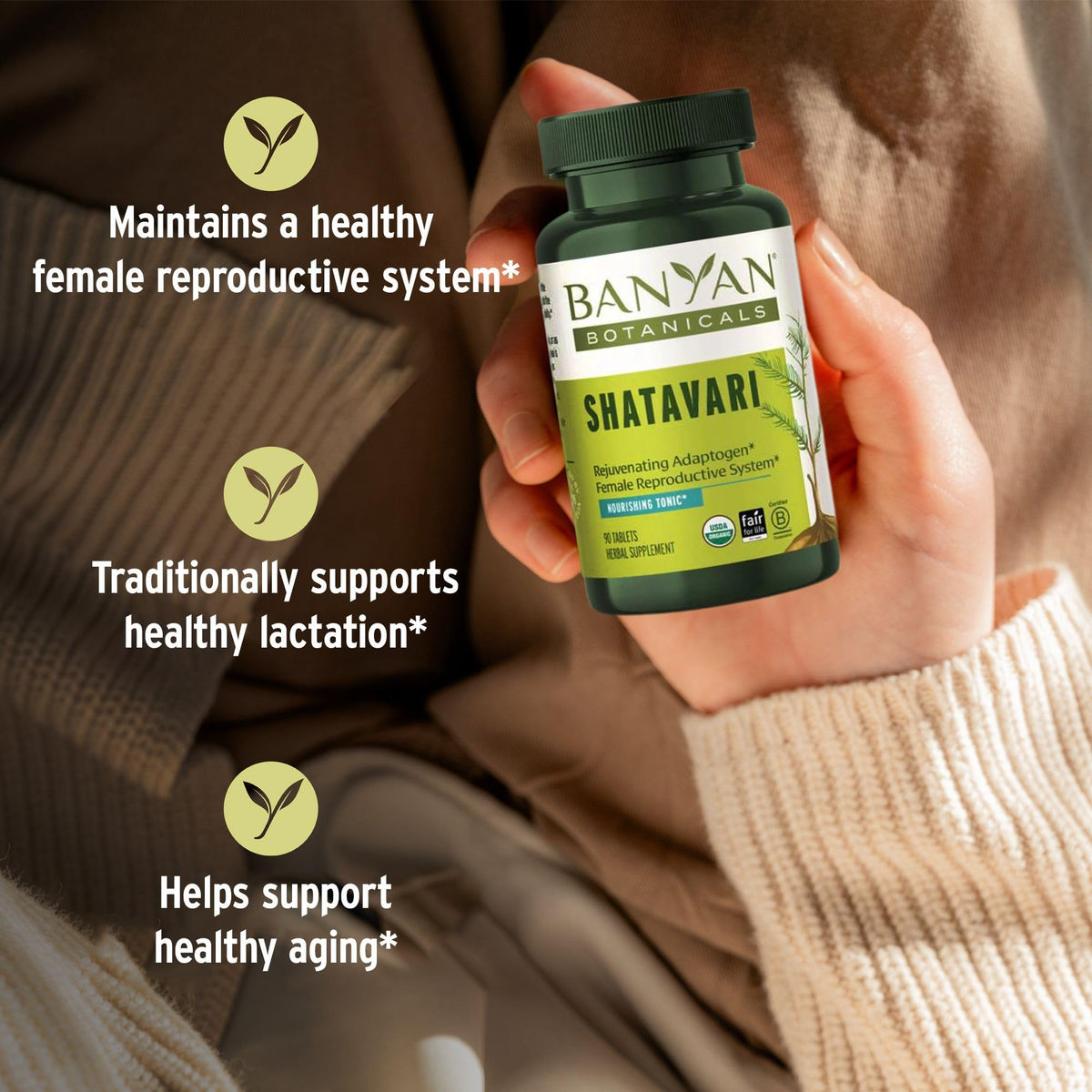 Banyan Botanicals Shatavari 90 Tablettes Bio ingrédients