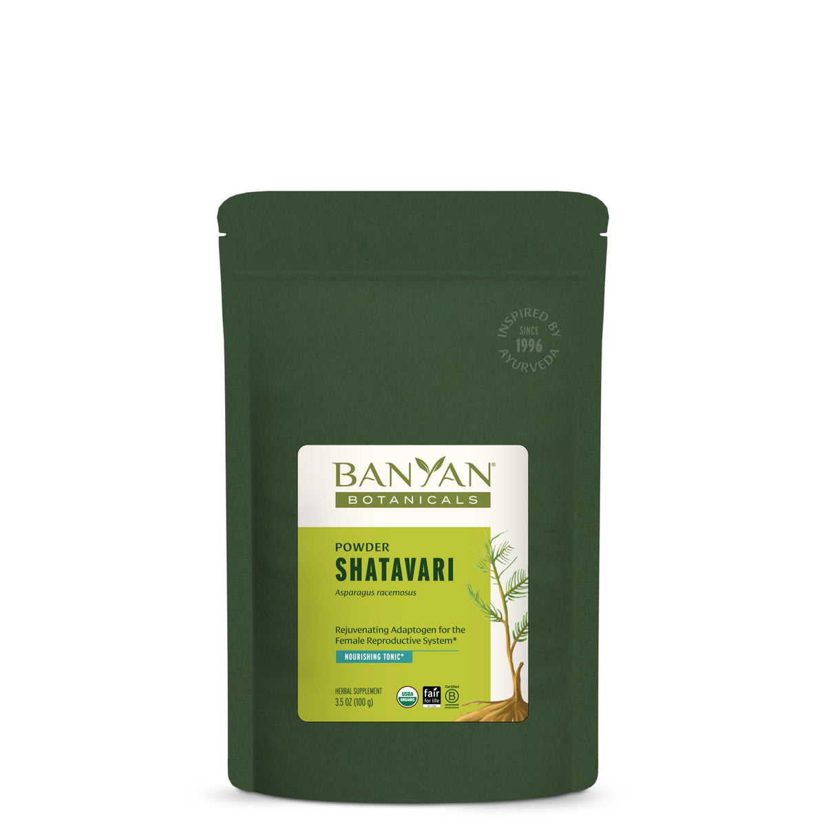 Banyan Botanicals Shatavari Poudre Bio 91g - vue de face