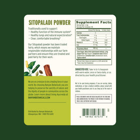 Banyan Botanicals Sitopaladi Poudre 100g vue arrière